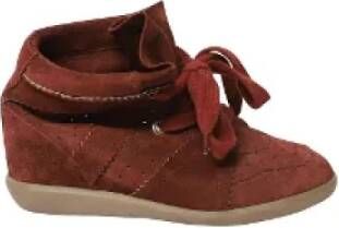 Isabel Marant Pre-owned Leather sneakers Red Dames