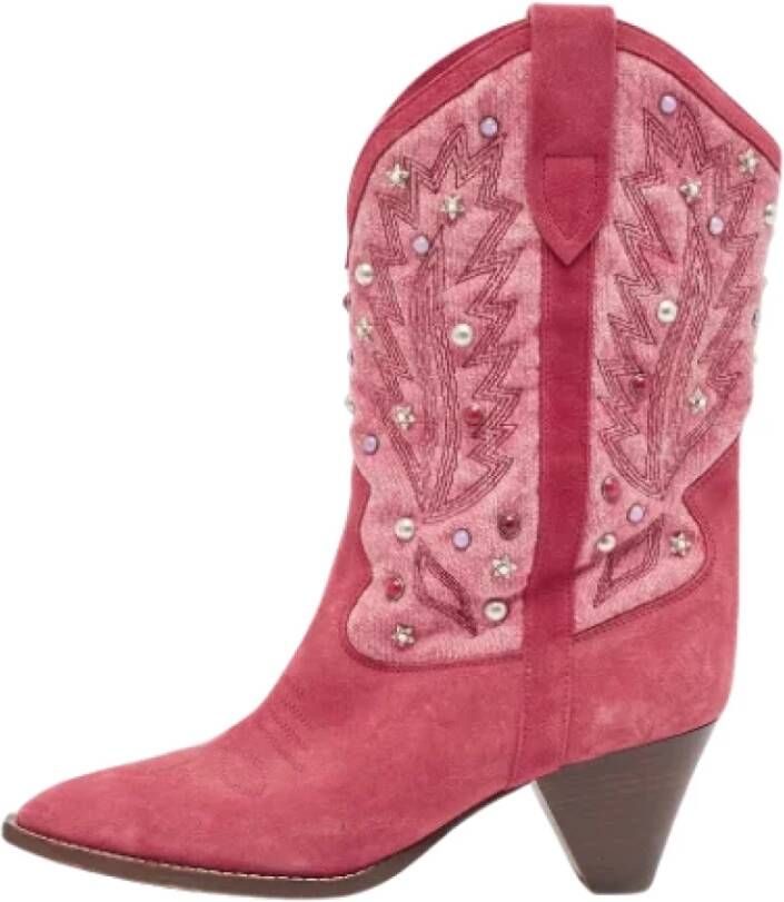 Isabel Marant Pre-owned Suede boots Pink Dames