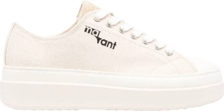 Isabel marant Logo-Print Flatform Sneakers Beige Dames