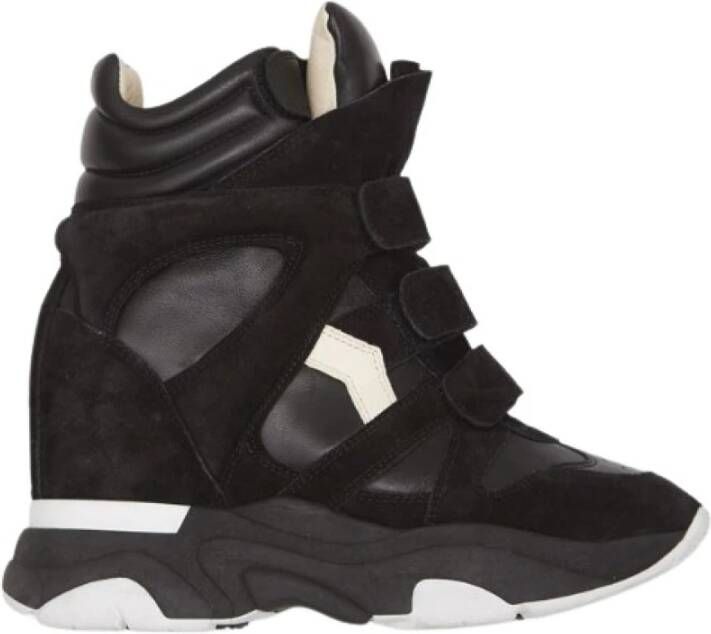 Isabel marant Zachte leren sneakers met Velcro-klittenbandsluiting Black Dames