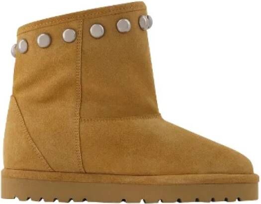 Isabel marant Studded Shearling Enkellaarzen Bruin Unisex