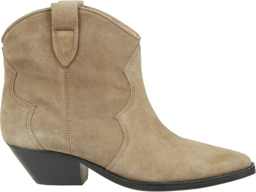 Isabel Marant Suède Texaanse enkellaarzen met leren voering