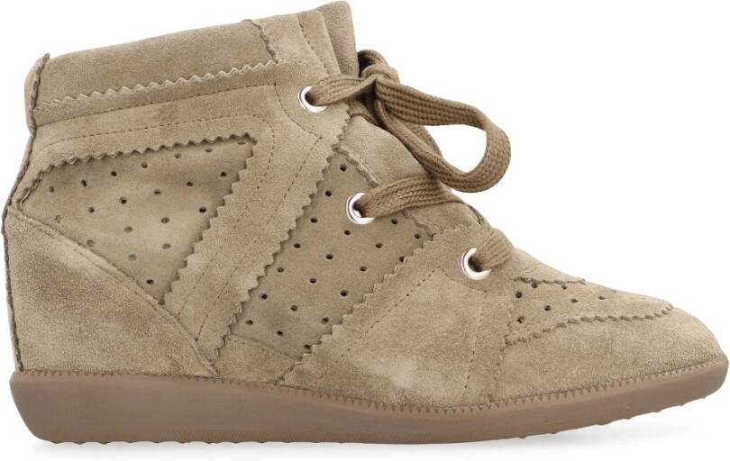 Isabel Marant Suede wedge sneakers met ronde neus