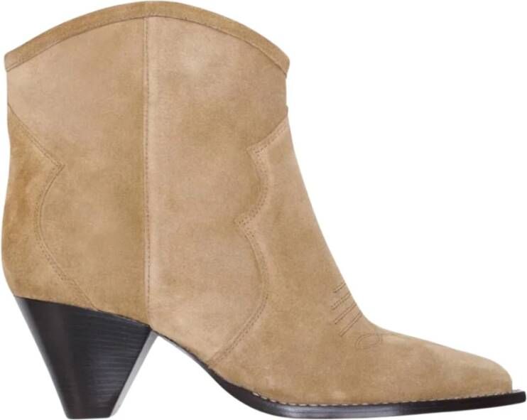 Isabel marant Taupe Suède Leren Western Enkellaarzen Beige Heren