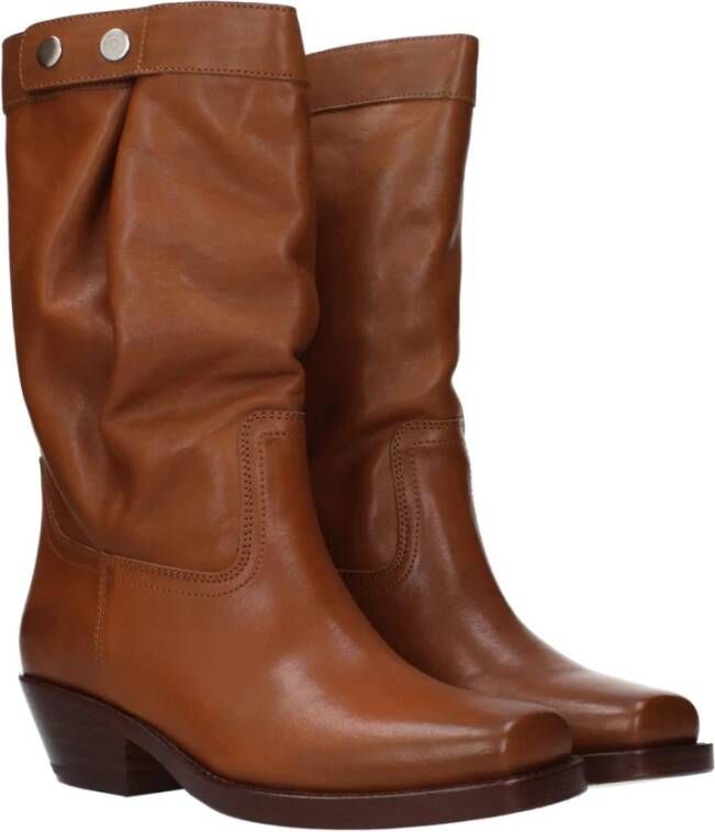 Isabel Marant Vintage Leren Enkellaarzen met Middelhoge Hakken