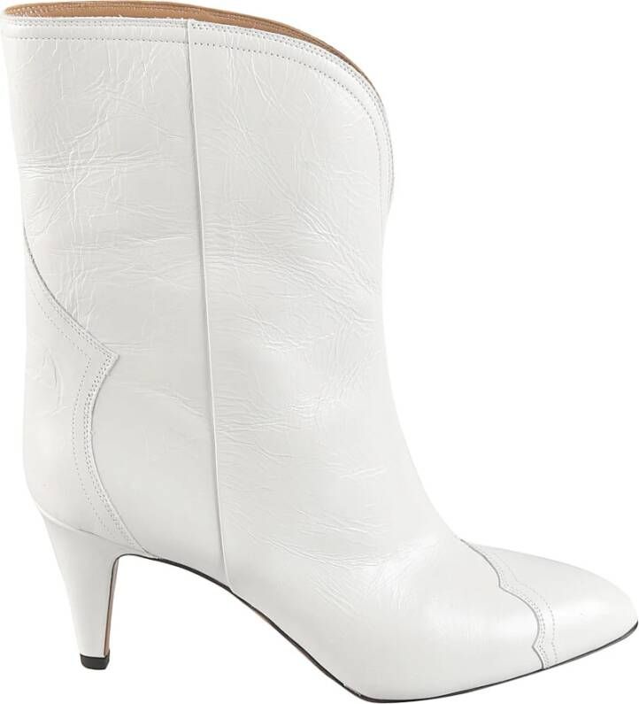 Isabel marant Witte Leren Hoge Hakken Laarzen White Dames