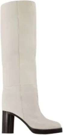 Isabel marant Witte Leren Laarzen 9 cm Hak White Dames