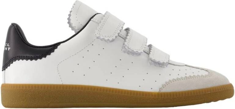 Isabel Marant Witte Leren Sneakers Klittenbandsluiting