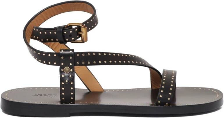 Isabel Marant Zwarte Jopee Leren Sandalen met Gouden Studs