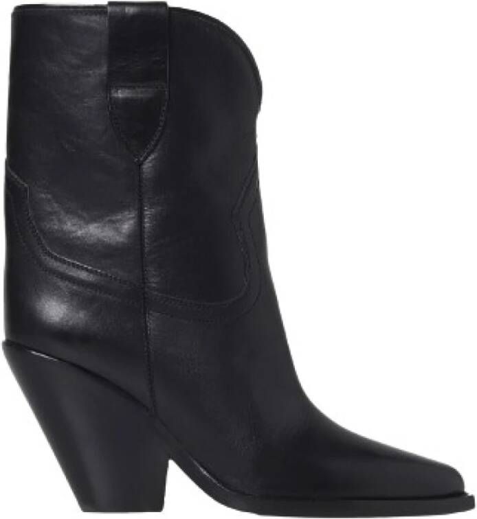 Isabel marant Zwarte Leren Hoge Cow Laarzen Black
