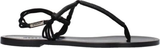 Isabel Marant Zwarte leren flip-flop sandaal met zijlogo