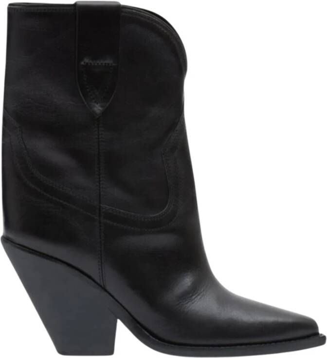 Isabel marant Zwarte Leren Hoge Cowboy Laarzen Black Heren