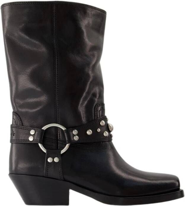 Isabel marant Boots Mid-Calf Leather Boots With Decorative Strap And B in zwart