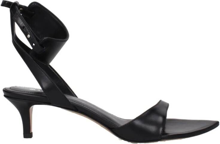 Isabel Marant Zwarte Leren Middelhak Sandalen