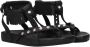 Isabel Marant Zwarte leren platte sandalen - Thumbnail 1