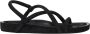 Isabel Marant Zwarte leren platte sandalen vintage stijl - Thumbnail 1