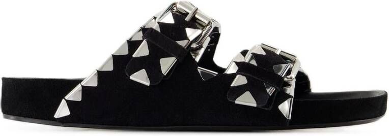 Isabel Marant Zwarte Leren Sandalen Lennyo