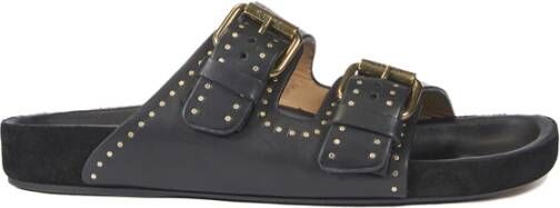 Isabel Marant Zwarte leren sandalen met gespen en studs
