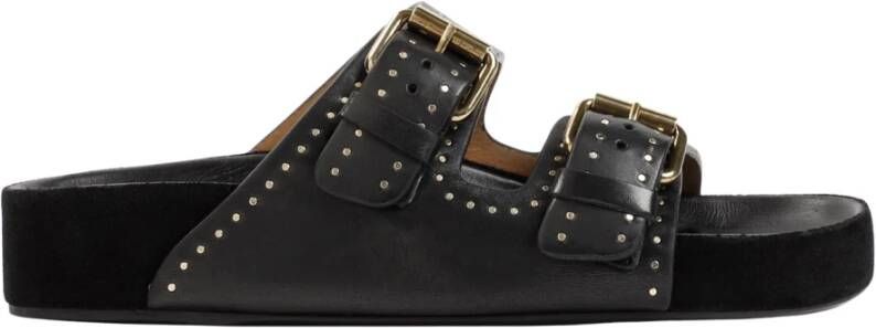 Isabel marant Zwarte Leren Sandalen met Stud Details Black Dames