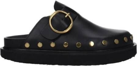 Isabel Marant Zwarte leren slof met studs