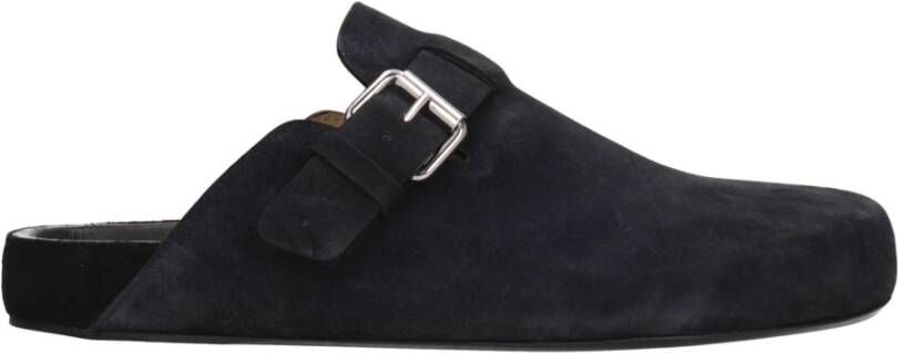 Isabel Marant Zwarte Leren Slof met Zijdetail