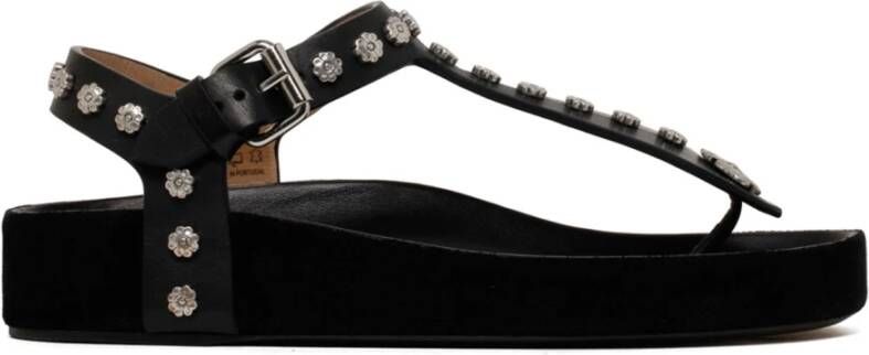 Isabel marant Studded Sandalen Enore Zwart Zilver Black Dames