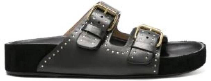 Isabel marant Zwarte Leren Sandalen met Stud Details Black Dames