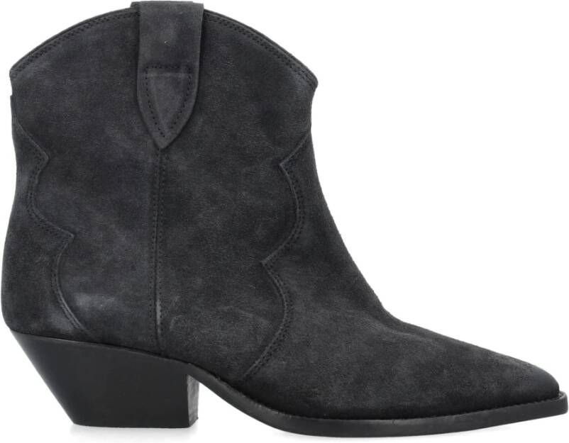 Isabel marant Zwarte Enkellaarsjes met Cubaanse Hak Black Dames