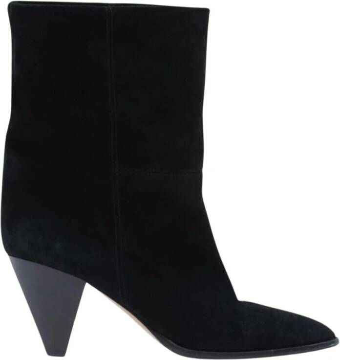 Isabel marant Zwarte Suède Kalfsleren Enkellaarzen Black Dames