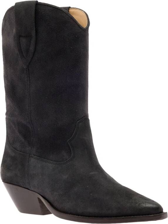 Isabel Marant Zwarte Westernstijl Suède Laarzen