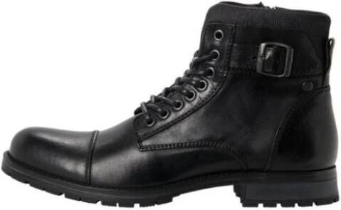 jack & jones Antraciet Leren Schoenen Gray Heren