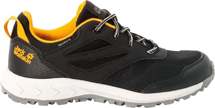 Jack Wolfskin Woodland Texapore Low Kids Waterdichte wandelschoenen Kinderen 37 zwart black burly yellow