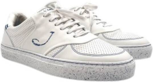 Jacob Cohën Witte lage sneakers met blauwe details White Heren
