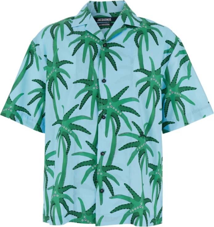 Jacquemus Blauw Overhemd met Palmboomprint