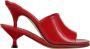 Jacquemus Rode Leren Dubbele Hak Sandalen Red Dames - Thumbnail 1