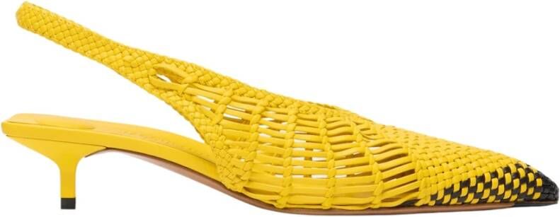 Jacquemus Gele Lamsskin Cubisto Slingback Hakken