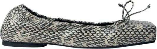 Jacquemus Gestructureerde leren ballerina flats met strik