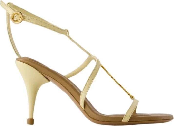 Jacquemus Luxe Leren Hoge Hak Sandalen Beige Dames