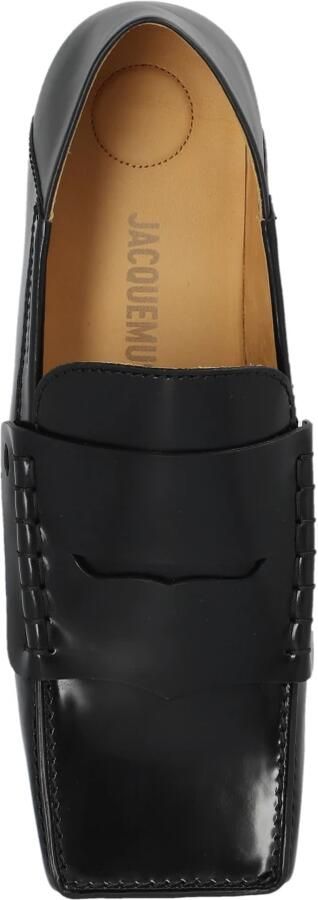 Jacquemus Vierkante Neus Leren Loafers Black Heren