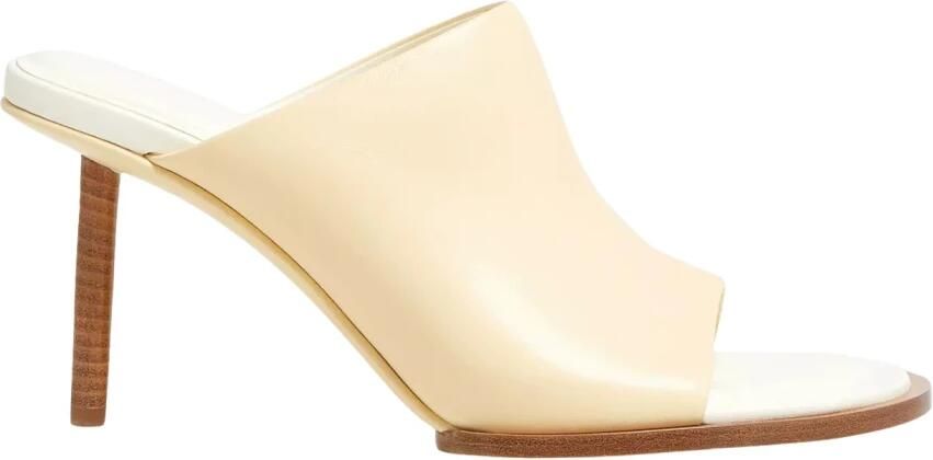 Jacquemus Crème Hoge Hak Sandalen Rond Carre White Dames