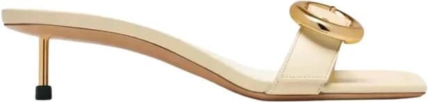 Jacquemus Crèmekleurige Stiletto Sandalen met Vierkante Neus