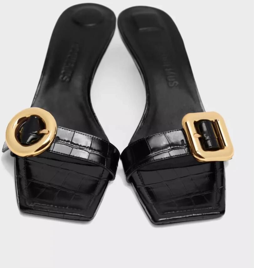 Jacquemus Zwarte Leren Sandalen Regalo B Black Dames - Foto 2