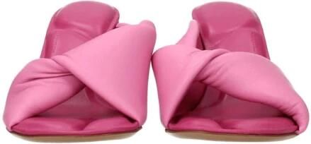 Jacquemus Roze Leren Open Teen Sandalen