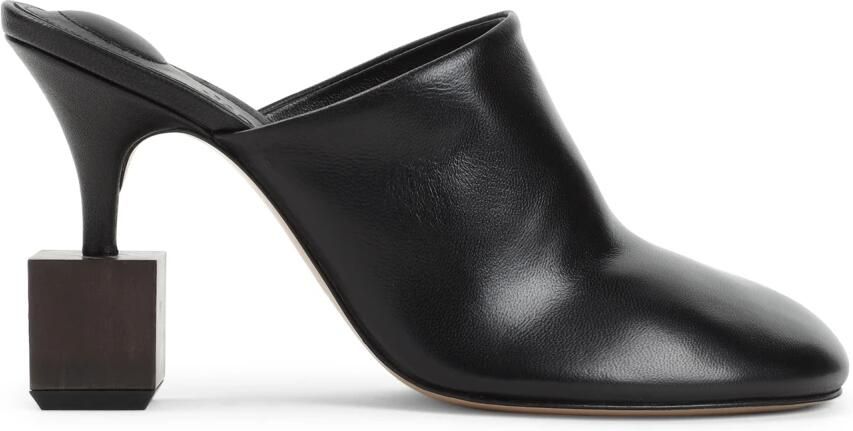 Jacquemus Zwarte Leren Pantoffels Verhoog Stijl