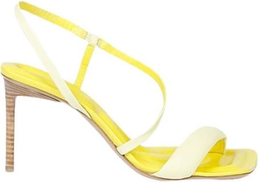 Jacquemus Leren Sandalen met Schuine Band Yellow Dames