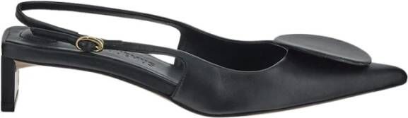 Jacquemus Leren Slingback Lage Hak Schoenen Black Dames