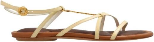 Jacquemus Platte sandalen Beige Dames