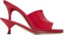 Jacquemus Rode Leren Dubbele Hak Sandalen Red Dames - Thumbnail 4