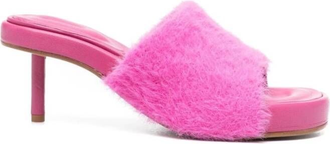 Jacquemus Roze Fluffy Slide Mules Pink Dames