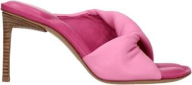 Jacquemus Roze Leren Open Teen Sandalen